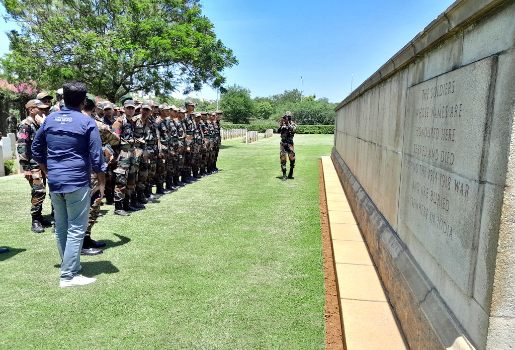 Senthil45999250's tweet photo. Students from Cadets Training Wing, MCEME (Military Collage of Electronics and Mechanical Engineering), Secunderabad visited Madras War Cemetery, Troops were briefed about the Historic Significance of the Madras WC and CWGC. @CWGC @AAPAComms @AmitBan57027323 https://t.co/Ijp8AxcAA6