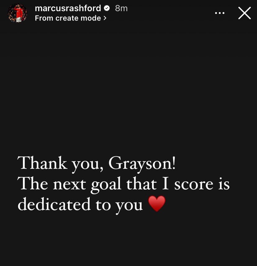 Utdtruthful's tweet image. 📲 Marcus Rashford promised to dedicate his next goal to young Grayson ❤️