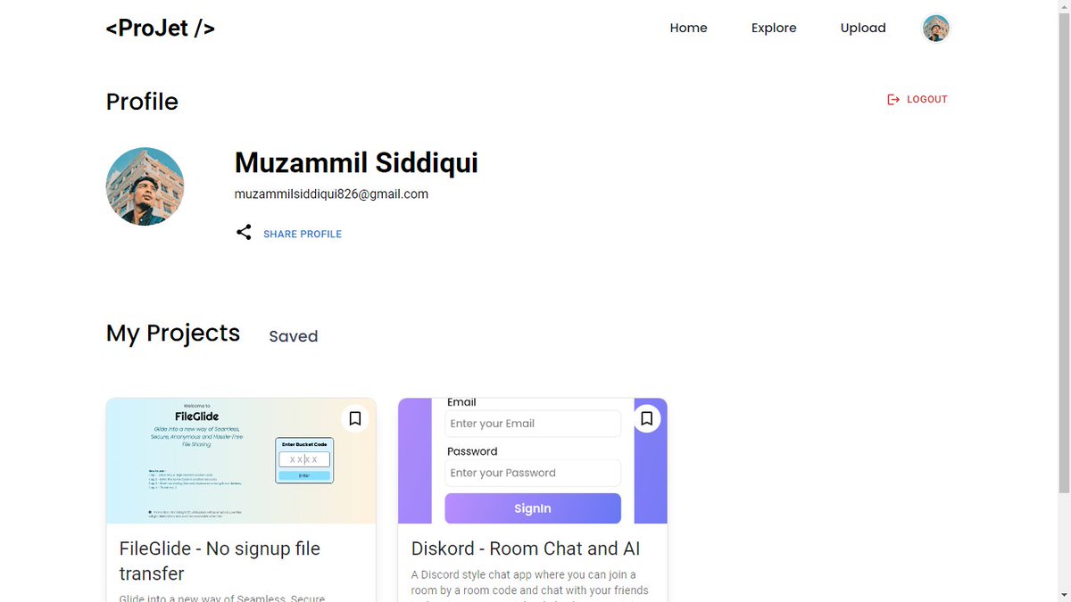 Muz4mmil_'s tweet image. Hey guys!
Presenting ProJet...
One of my project. A platform where you can share your projects with the world and explore others for inspiration!  🌍✨

Check it out:
projetapp.vercel.app

Thread continued👇

#ProjectSharing #WebDevelopment #WebDev #ExploreAndInspire