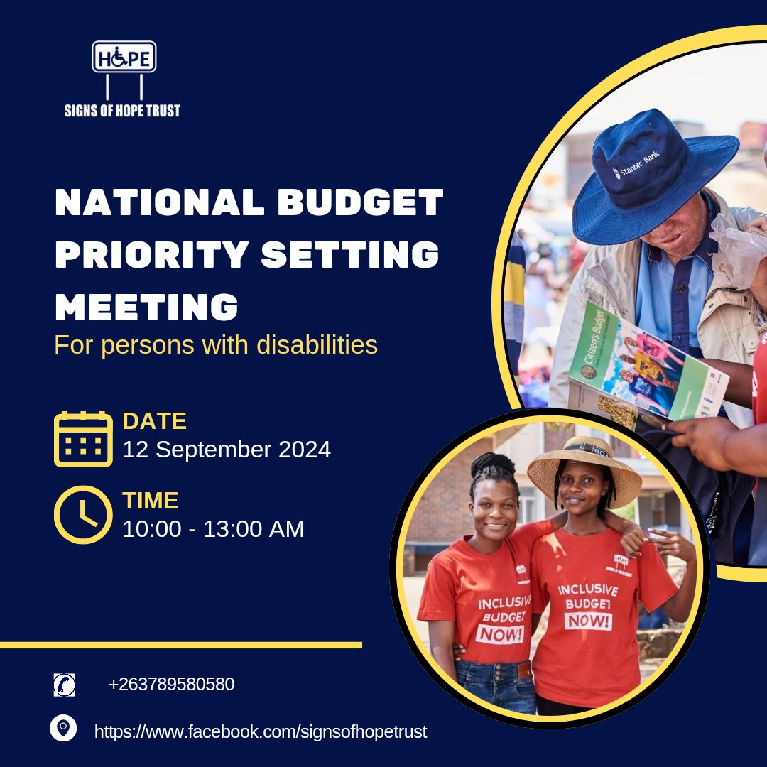 #AccessToInformation (@signsofhopezim) on Twitter photo #HappeningNow National Budget Priority Setting Meeting for persons with disabilities. This a critical meeting during the #BudgetFormulation stage to discuss the needs of persons with disabilities and their priorities for the 2025 budget.
<a href="/ParliamentZim/">Parliament of Zimbabwe</a> <a href="/263Chat/">263Chat.com 🇿🇼</a> <a href="/ActionAidZim/">ActionAid Zimbabwe</a> #HappeningNow National Budget Priority Setting Meeting for persons with disabilities. This a critical meeting during the #BudgetFormulation stage to discuss the needs of persons with disabilities and their priorities for the 2025 budget.
<a href="/ParliamentZim/">Parliament of Zimbabwe</a> <a href="/263Chat/">263Chat.com 🇿🇼</a> <a href="/ActionAidZim/">ActionAid Zimbabwe</a>