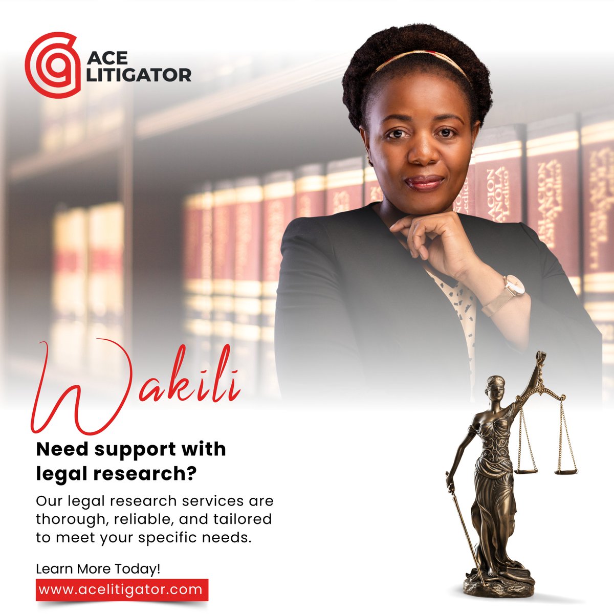 AceLitigator's tweet photo. Our legal research services are thorough, reliable, and tailored to meet your specific needs.
With our expertise, you’ll have access to in-depth, accurate information that can make all the difference in your cases.
Call Us:+254 704 927 969 https://t.co/bcLpJlZZ2x