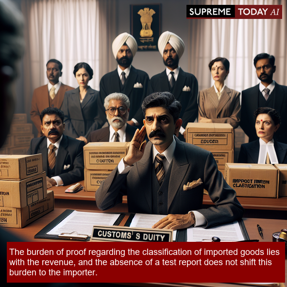 SupremeTodayAI's tweet image. The burden of proof regarding the classification of imported goods lies with the revenue, and the absence of a test re...

supremetoday.ai/doc/news/IND_C…

#CustomsLaw #ImportClassification #LegalJudgment #CustomsExcise&amp;amp;ServiceTaxAppellateTribunal