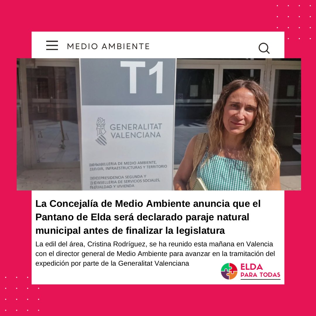 🙌 ¡Tenemos una gran noticia! 🙌

Por fin el Pantano de Elda va a ser declarado paraje natural municipal 🍀💚

➡️ Desde Elda para Todas queremos poner en valor nuestros espacios naturales, restaurar la naturaleza y proteger nuestros ecosistemas.