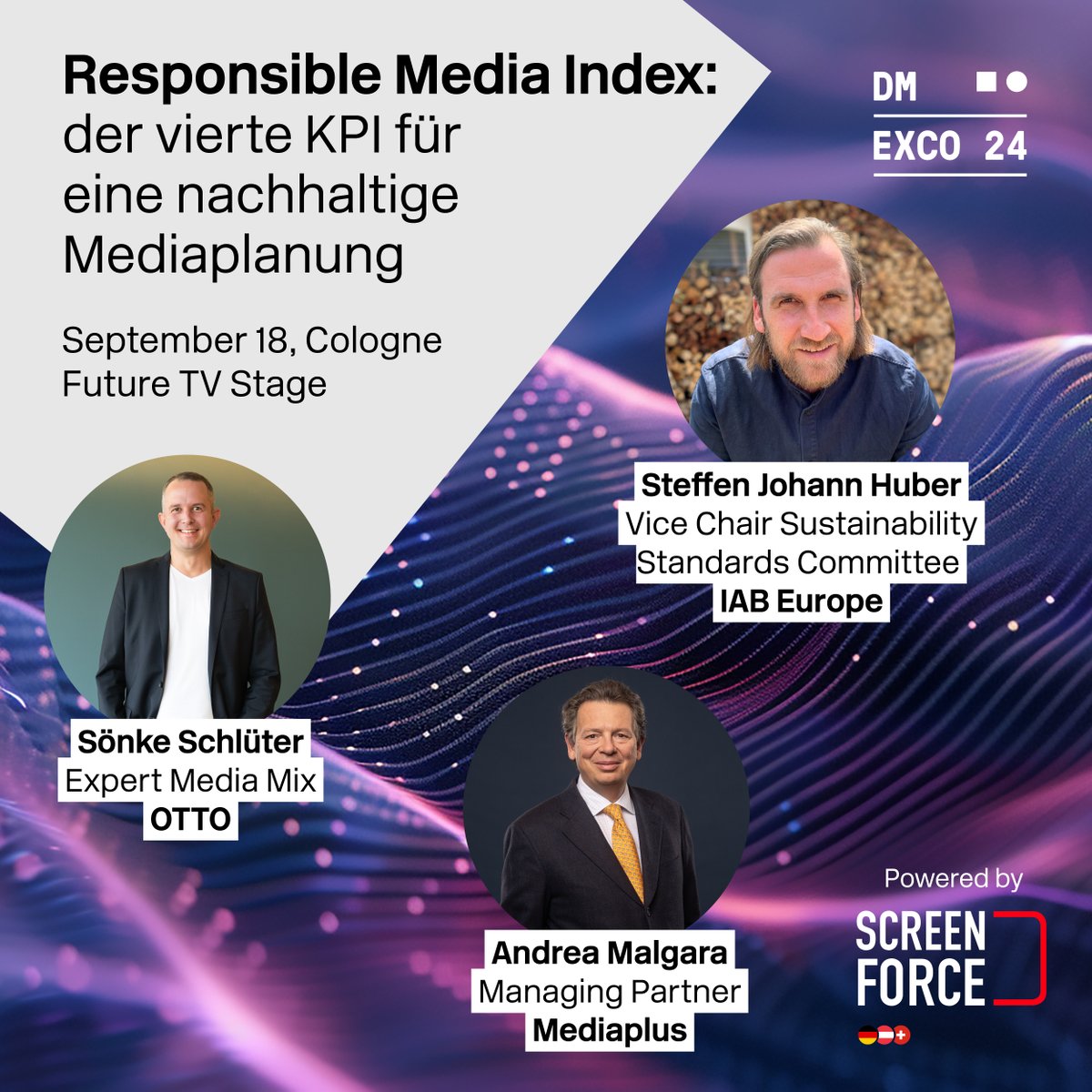 dmexco's tweet image. Have you heard about the Responsible Media Index? It prioritizes sustainability in media strategy. 🌿 We invite you to our #DMEXCO24 Future TV Stage powered by #Screenforce for an engaging panel on sustainable #MediaPlanning. 👉 Save the session here:  community.dmexco.com/event/dmexco-2…