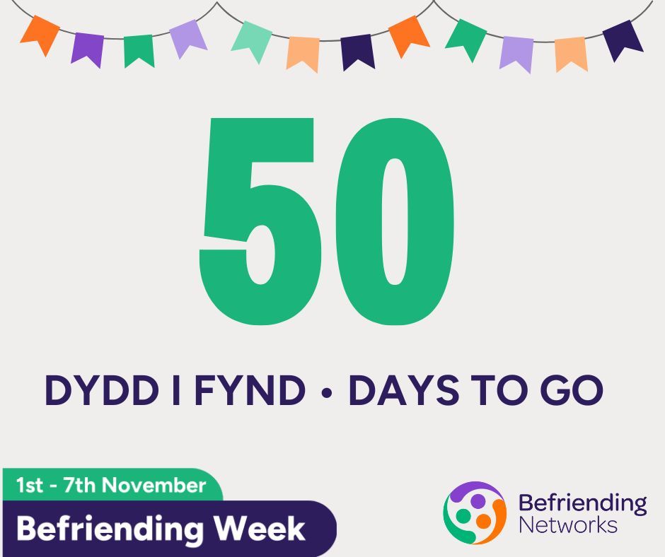 befriendingnet's tweet photo. The countdown to Befriending Week is well and truly on, with just 50 days to go! 🤩 Check out our website for resources to help you take part. We'll be adding more so keep your eyes peeled! 👀 
https://t.co/PAfccNEey6

#WythnosCyfeillio #BefriendingWeek https://t.co/Fc3slqJ1uk