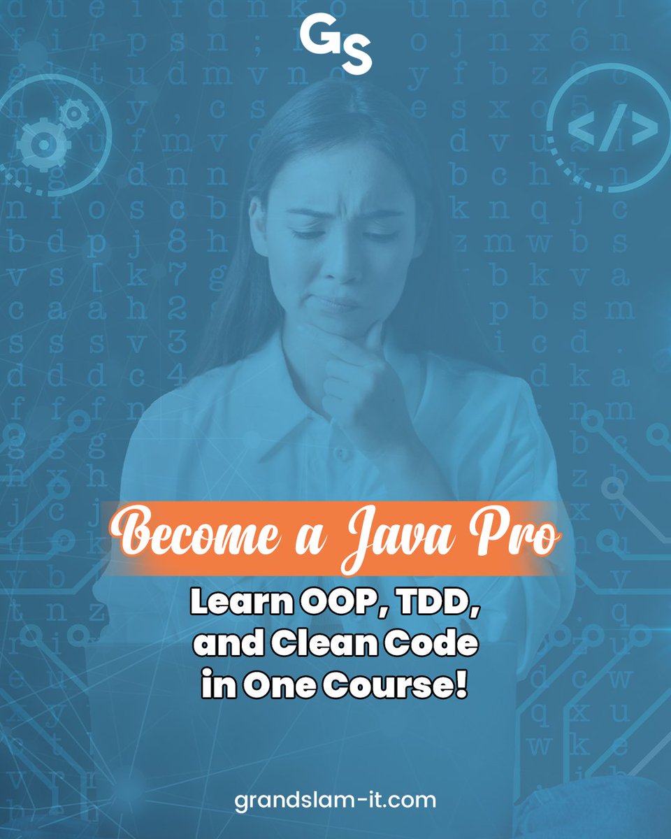 grand_slam_it's tweet image. 🚀 Ready to master Java OOP? Learn core concepts, advanced features, and TDD in our course! Build real projects and code with confidence! 💻
🔗 Register: grandslam-it.com
#javaoop #learntocode #advancedjava #grandslamit
