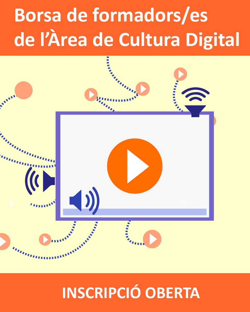 xtec's tweet photo. S'ha obert la inscripció per a la borsa de formadors/es de l'Àrea de Cultura Digital. Consulteu-ne l'enllaç: hi trobareu més informació i el formulari d'inscripció.

🔗 https://t.co/Nia1f9wkL0

#AlsCentres https://t.co/bC57avKKc5