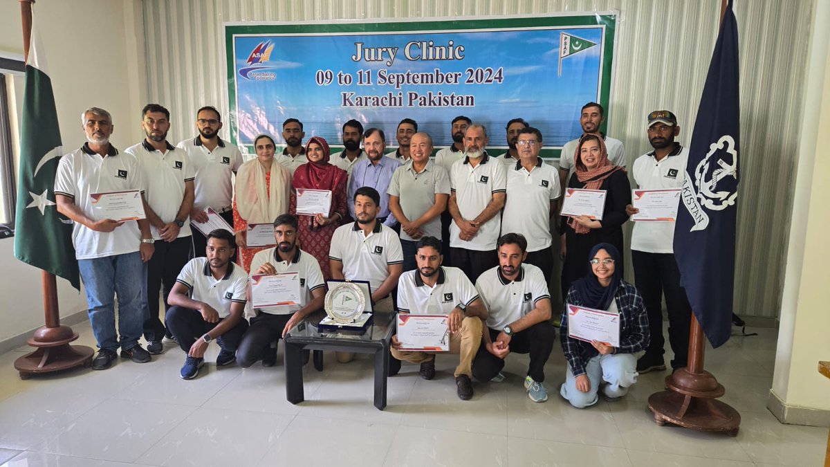 ASAFUpdates's tweet photo. Asian Sailing Federation  National Jury Clinic at Karachi Pakistan from 9th to 11th September .

Mr. Tony Lu International Judge from China was the clinic instructor.

 22 participants attended the Clinic.

@ASAFUpdates @worldsailing #Pakistan Sailing Federation #ASAF MNAs https://t.co/lXZvXMRVTW