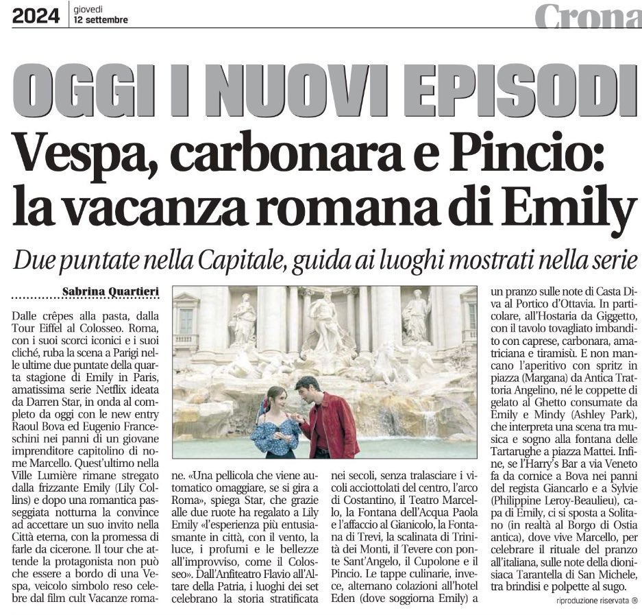 Su <a href="/leggoit/">Leggo</a> la #Roma di #EmilyInParis <a href="/NetflixIT/">Netflix Italia</a> <a href="/netflix/">Netflix</a>