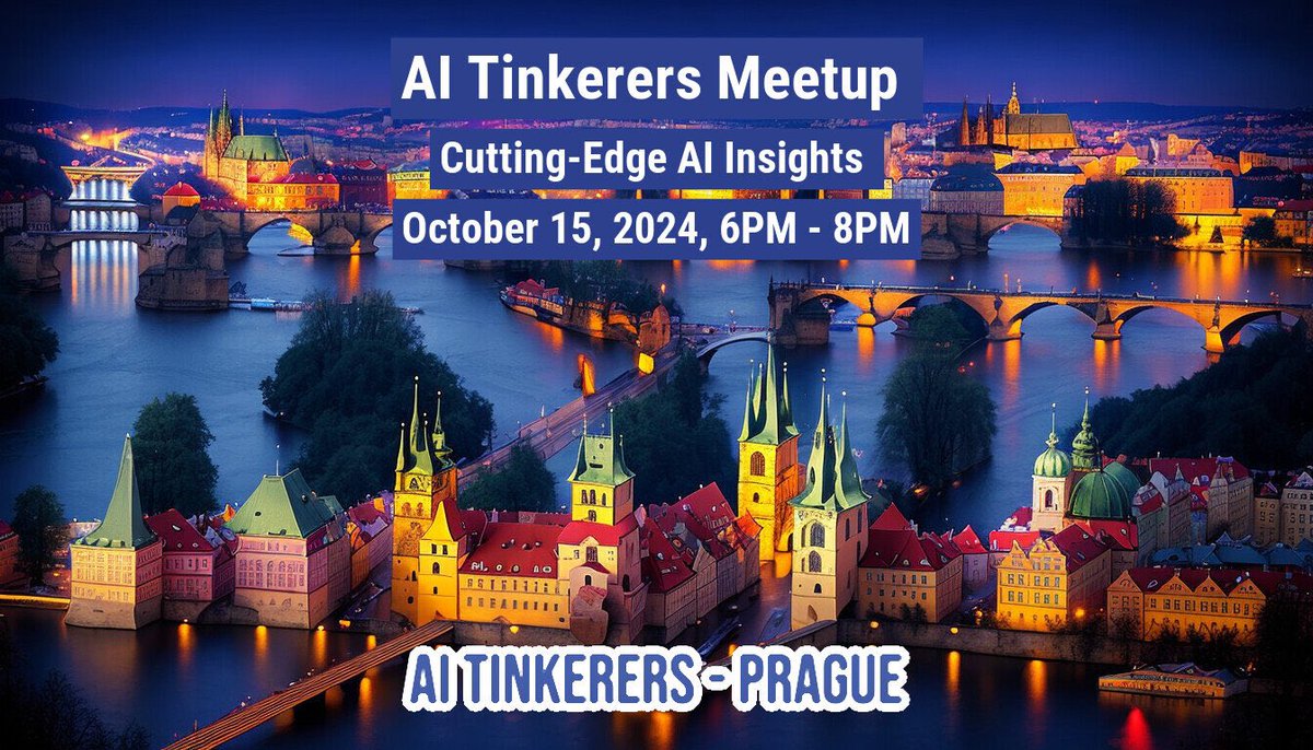 Tomas Studenik 📖 (@studenik) on Twitter photo October <a href="/AITinkerers/">AI Tinkerers</a> Prague Meetup is part of #DnyAI by <a href="/prg_ai/">prg.ai</a>. Wanna DEMO you current #GenAI project? Or just come and grab some inspiration, beer and pizza. Reserve your spot via prague.aitinkerers.org/p/ai-tinkerers… #AITinkerers #Innovation #startup #meetup #Prague <a href="/CVUTFEL/">CVUTFEL</a> <a href="/ceehacks_com/">Insane Business Ideas</a> October <a href="/AITinkerers/">AI Tinkerers</a> Prague Meetup is part of #DnyAI by <a href="/prg_ai/">prg.ai</a>. Wanna DEMO you current #GenAI project? Or just come and grab some inspiration, beer and pizza. Reserve your spot via prague.aitinkerers.org/p/ai-tinkerers… #AITinkerers #Innovation #startup #meetup #Prague <a href="/CVUTFEL/">CVUTFEL</a> <a href="/ceehacks_com/">Insane Business Ideas</a>