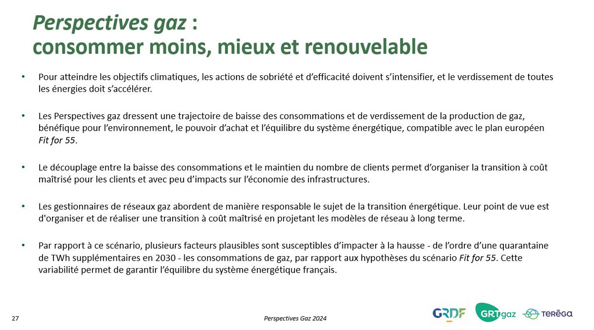 #PerspectivesGaz I La #TransitionEnergétique aura un coût. Il est nécessaire de le maîtriser pour la rendre acceptable et qu’elle se concrétise.
Pour le gaz, le coût des infrastructures comme celui des équipements permet de réaliser cette transition.
#Décarbonation #Energie