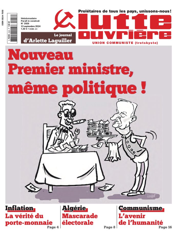 LutteOuvriere's tweet photo. La dernière édition du journal Lutte ouvrière est disponible, auprès de nos militants et dans les kiosques.
Le point sur l'actualité sociale, l'état du monde et les luttes dans les entreprises d'un point de vue communiste.
#Algérie #Communisme #EtatsUnis
Le camp des travailleurs. https://t.co/uV5XMBIr9N