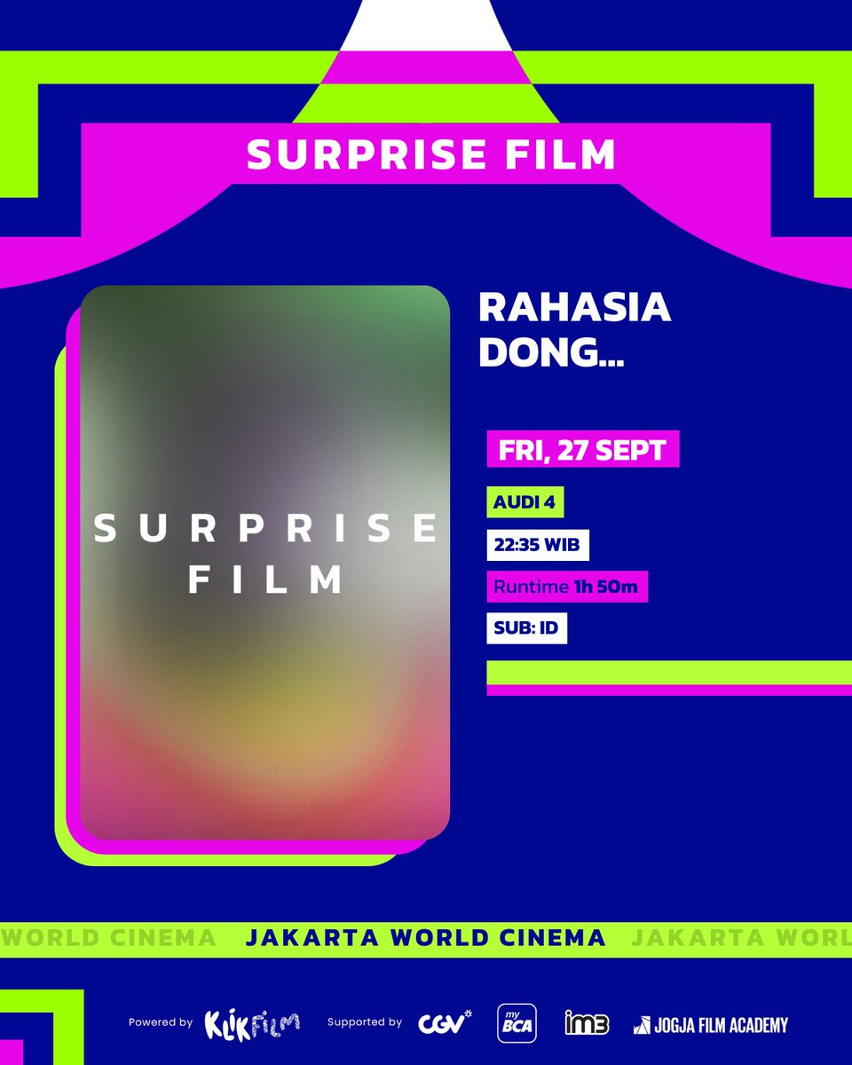 jktworldcinema's tweet photo. Nantikan segera informasi selanjutnya untuk tata cara pembelian tiket Jakarta World Cinema 2024 di sini. 5/5
#JakartaWorldCinema #JWC2024 #KlikFilm #JWC #CGV #GrandIndonesia #GetReadyForJWC https://t.co/73S4UwEwc4