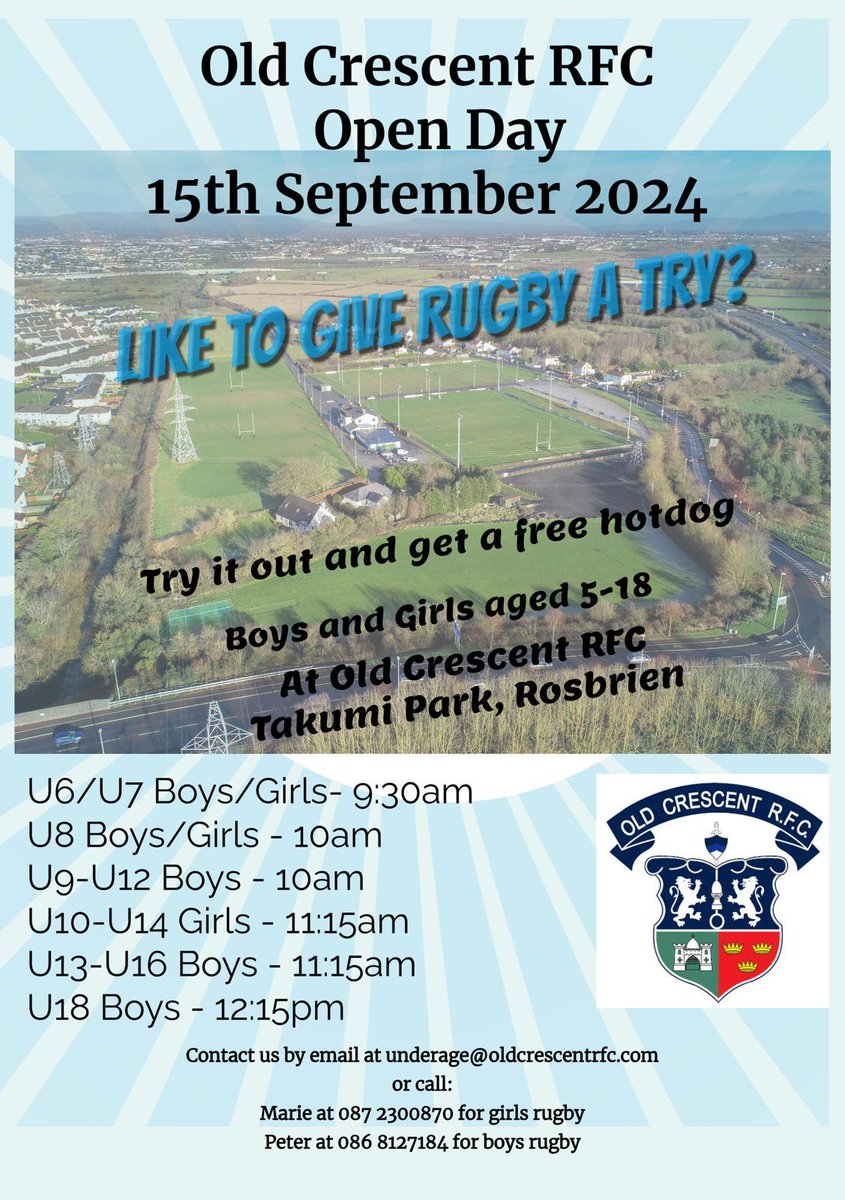 OC3rds's tweet photo. Calling all new players to come down to Old Crescent this Sunday morning - bring a friend, get a free hot dog

The future's bright, the future's navy, blue and white #ocunderage https://t.co/NG9gsDoJb4