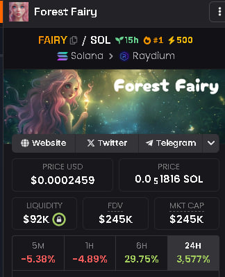 FAIRYFORESTSOL's tweet photo. That's a great start! 250k mc, over 3.5m of volume! 💫🔥

Is that fairy magic?

________________________

🔗 Contract: 7PLz3FgMRBFFAs7B2iu5Qrryrs9RmbSuXt2H9zw24oY5 https://t.co/NoBTiG7WAh