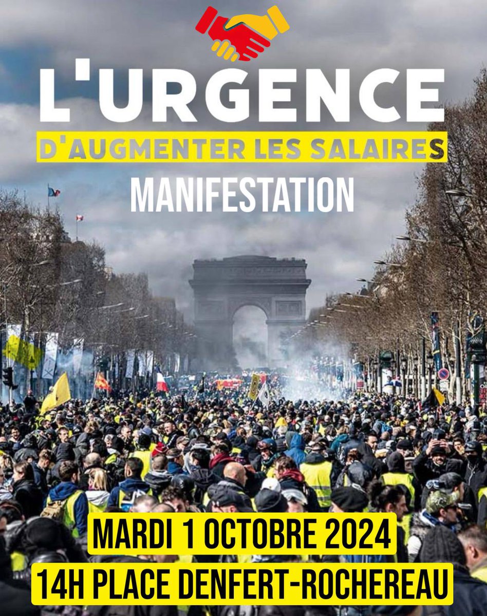 DidierInsurge's tweet photo. Le 1 octobre 2024 augmentation des salaires, point d’indice des fonctionnaires et minima sociaux… 
GRÈVE et/ou Manifestation à 
14h Place Denfert-Rochereau #FinDuMonde #FinDuMois #MêmeCombat ✊🏿✊🏼✊ https://t.co/4Cyjs6t64j