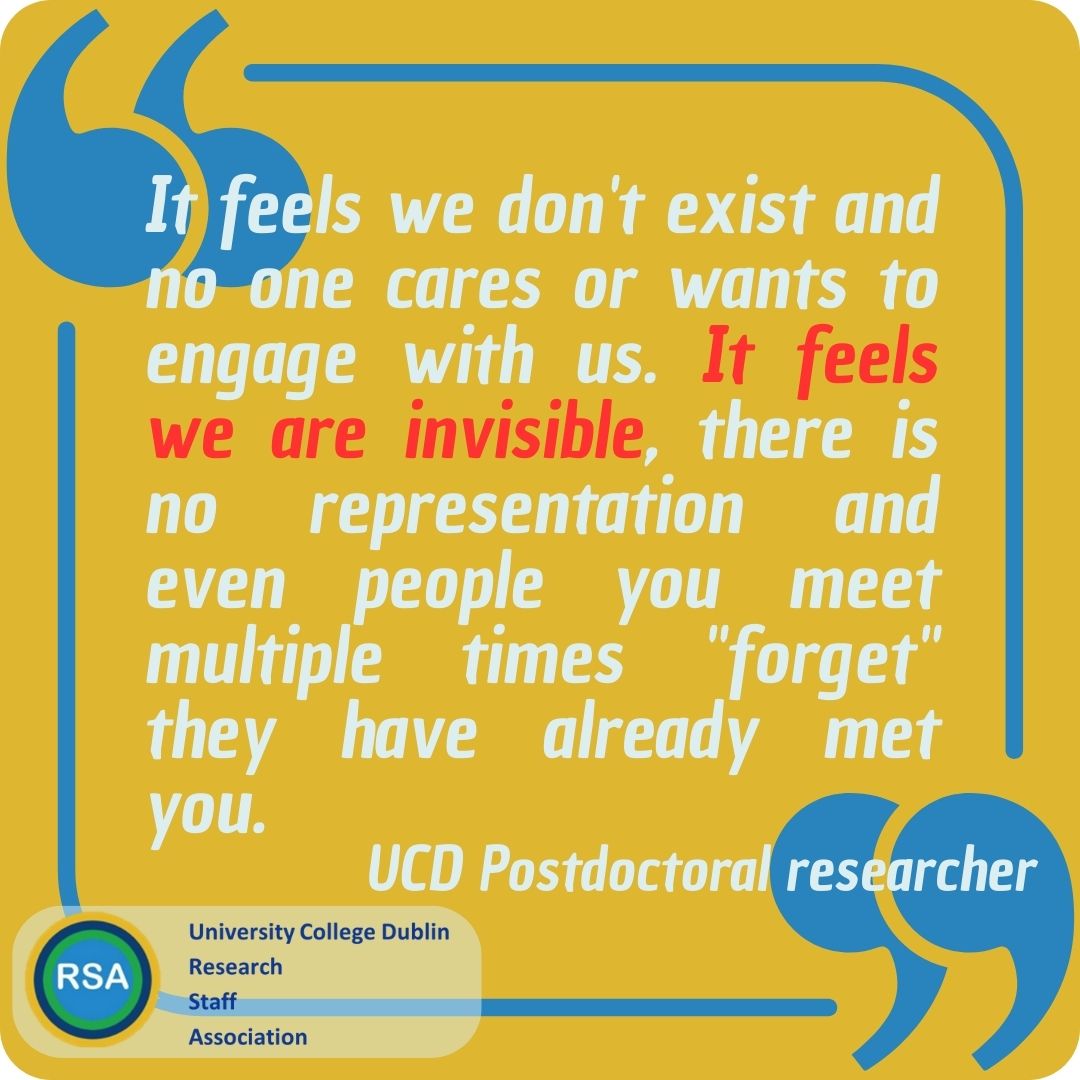 #PostdocAppreciationWeek

According to our #PostdocExperienceSurvey, many #UCD postdocs report feeling socially isolated and undervalued within their schools and across #UCD. 
 (1/2)