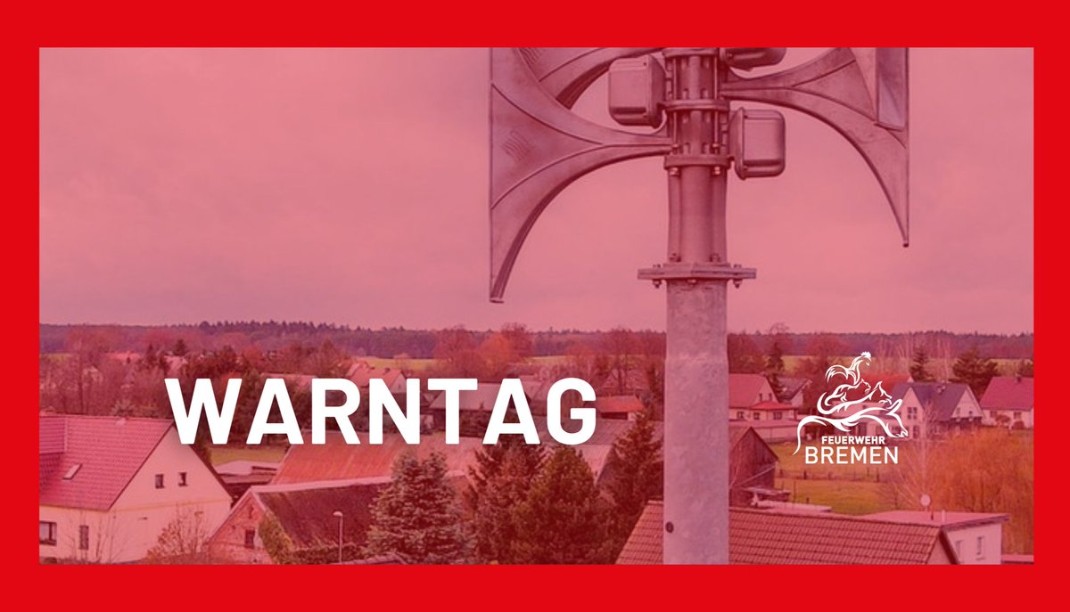 Achtung #WARNTAG! Heute heulen um 11 Uhr die Sirenen und es schrillen die Handys. Alle Infos findet Ihr hier: senatspressestelle.bremen.de/pressemitteilu…