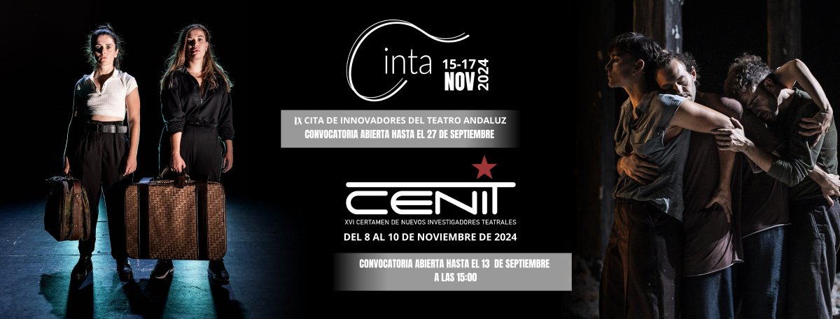 ¡ÚLTIMOS DÍAS DE CONVOCATORIA!

XVI Certamen de Nuevos Investigadores Teatrales (CENIT) ➡️ CIERRA MAÑANA
🔗 +INFO: atalaya-tnt.com/programacion/c…

IX Cita de Innovadores del Teatro Andaluz ➡️ CIERRA EL 27 DE SEPTIEMBRE
🔗 atalaya-tnt.com/prog.../convoc…