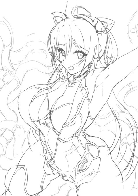 #皆さんラフと塗った後を見せてください 