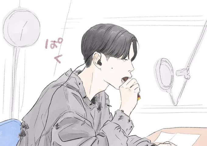 先週のブラックサンダー食べてる岩井さんの落書きです
ダメージスウェットかわいいのに絵に描くとボロボロにやられた人みたいになってしまた('-`)

#ハライチのターン 