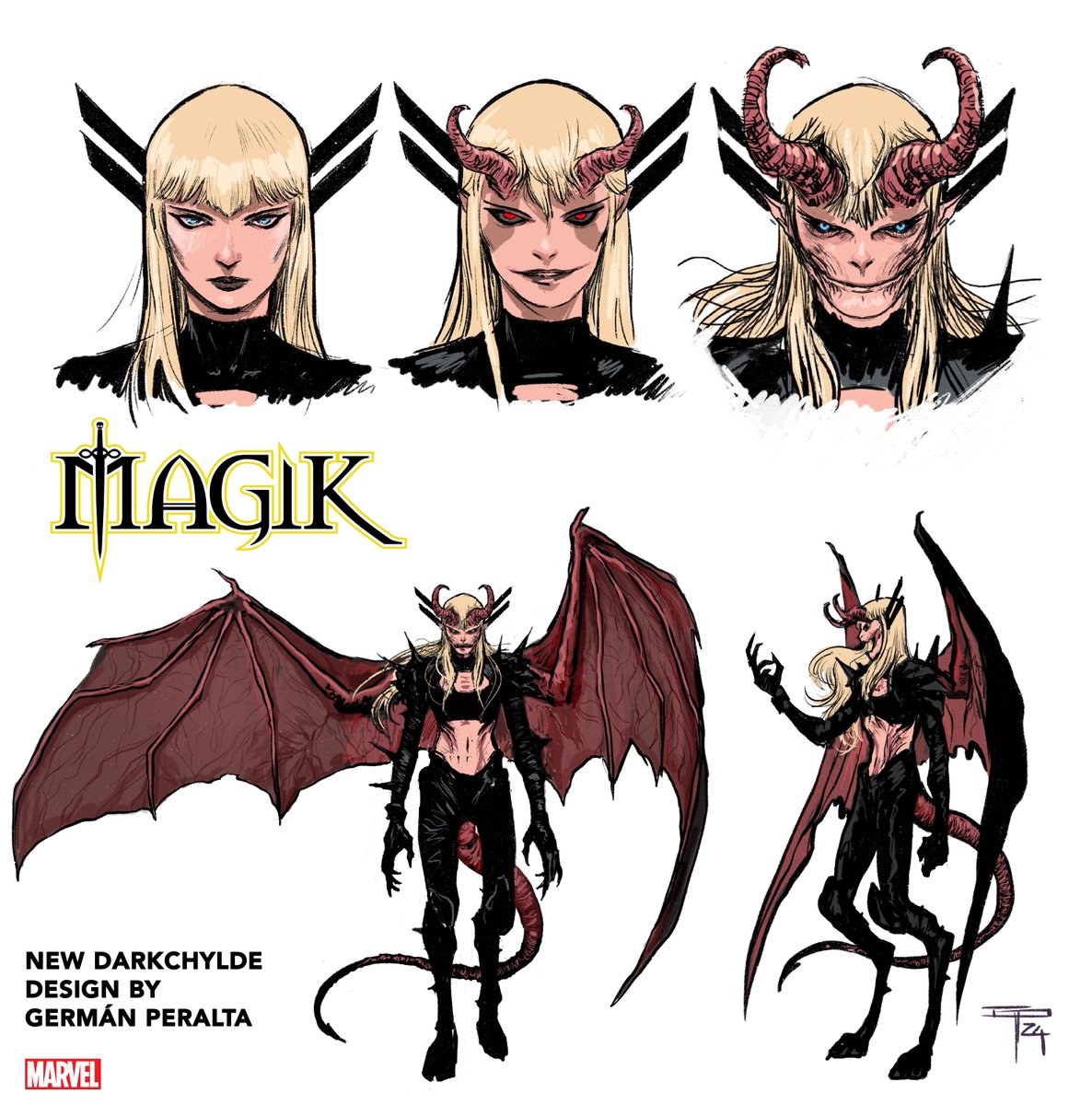 MarvelComicsHQ's tweet image. After years of suppression, Illyana’s Darkchylde form returns from the depths of her tormented soul to offer her more strength and power, but at what cost?

🖊️ Writer: @_ashkallen 
✏️ Artist &amp;amp; Design Sheet: @GermnPeralta10
🎨 Cover Artist: @JScottCampbell, @dike_ruan