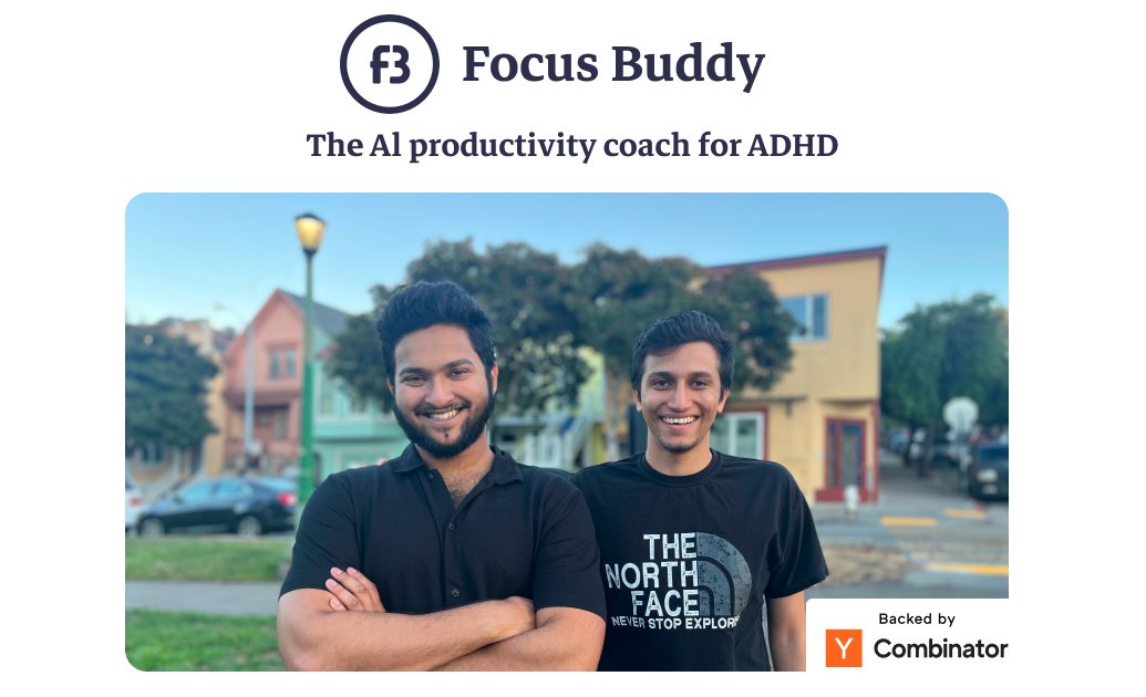 YC S24's <a href="/focus_buddy_ai/">Focus Buddy</a> is building an AI co-worker for 140 million people worldwide who struggle with ADHD. Their users speak to the AI 6+ hours every week to get more work done.

Congrats on the launch, <a href="/sherif_adnan/">Adnan Sherif</a> and <a href="/yash14700/">Yash Ramchandani</a>!

ycombinator.com/launches/Lns-f…