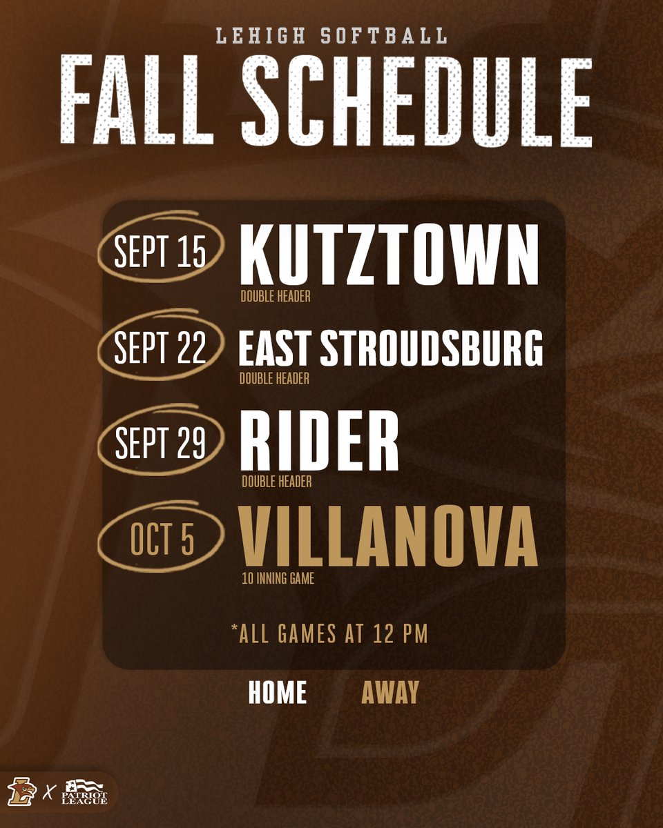🥎 Fall ball time!

First of three straight home Sunday doubleheaders set for this Sunday at Leadership Park!

#GoLehigh