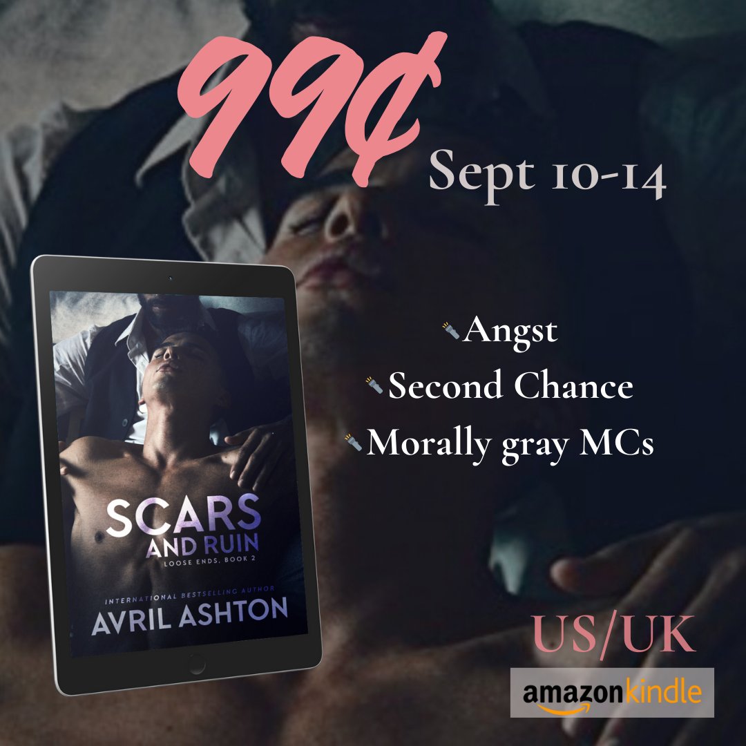 ‼️99¢ until 9/14‼️ Promises were made and promises were broken, but the love endures.

SCARS AND RUIN is an angsty, second-chance m/m romance featuring morally gray MCs.

mybook.to/DutchandPatel

#MMBookRec #BookSale #BookDeal #GayRomance