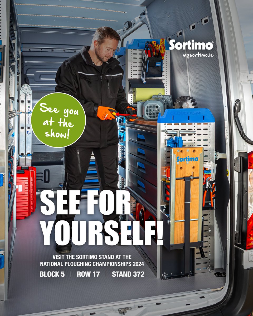 IrelandSortimo's tweet image. Come see us at the National Ploughing Championships! Test our products and find the ideal setup for your mobile workspace. #Sortimo #Ploughing2024