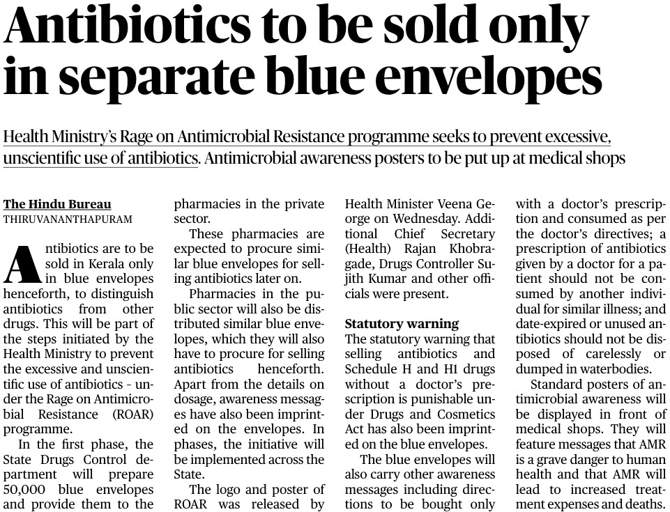 Interesting innovation for #AMR control in Kerala 
The Blue Envelope strategy. 
#healthpolicy