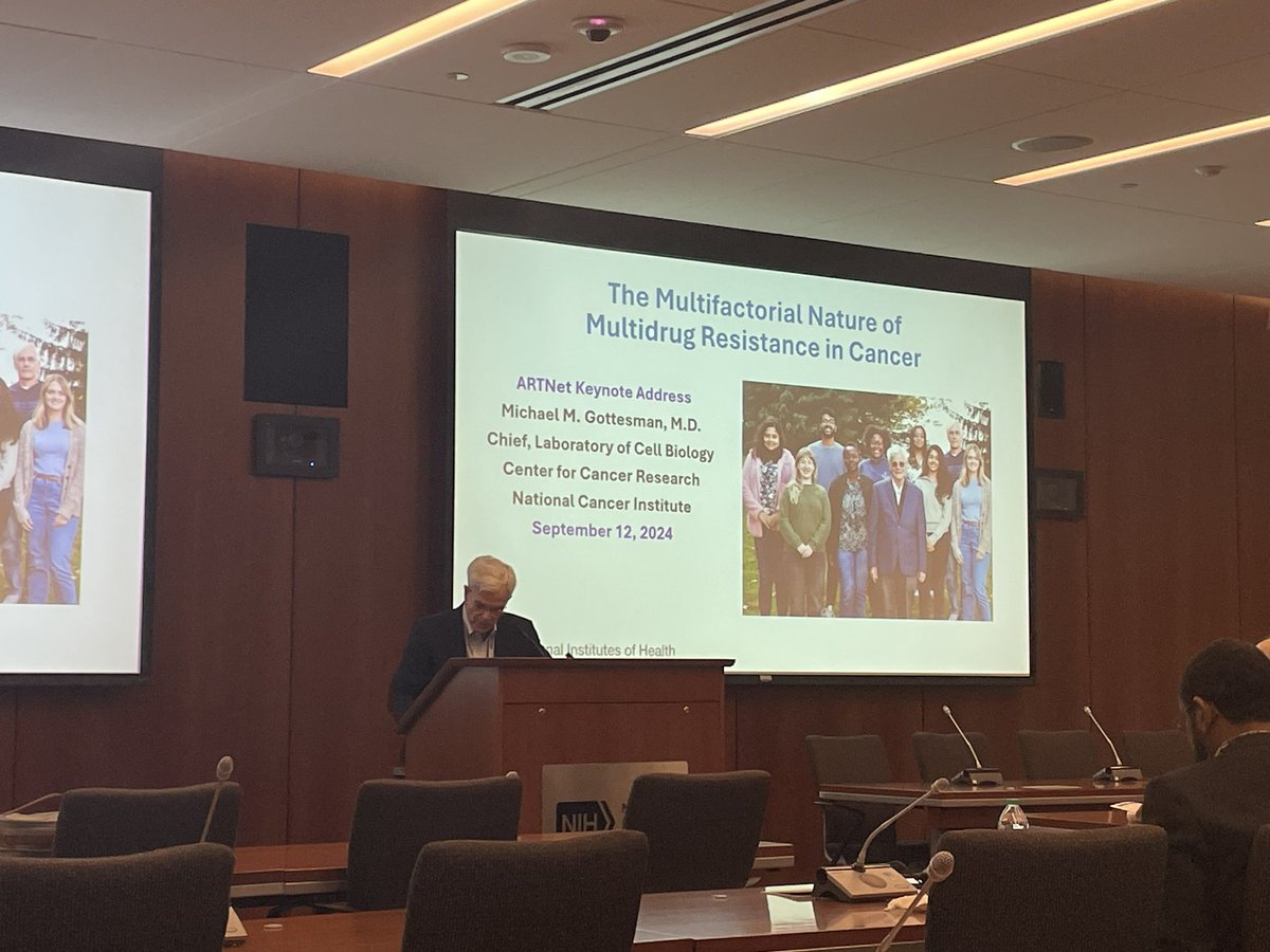 NCIARTNet's tweet photo. Dr. Michael Gottesman, Deputy Director for Intramural Research @theNCI is giving the keynote talk on drug resistance.#ARTNetAnnual https://t.co/CzFTSa1HL2