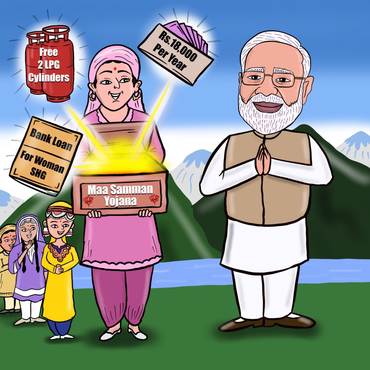 BJP4JnK's tweet photo. जम्मू-कश्मीर की महिलाओं के लिए भाजपा सरकार की नई सौगात। 

'मां सम्मान योजना' के अंतर्गत हर घर की सबसे वरिष्ठ महिला को सालाना ₹18,000 की आर्थिक सहायता दी जाएगी। https://t.co/c6S5bDBbGN
