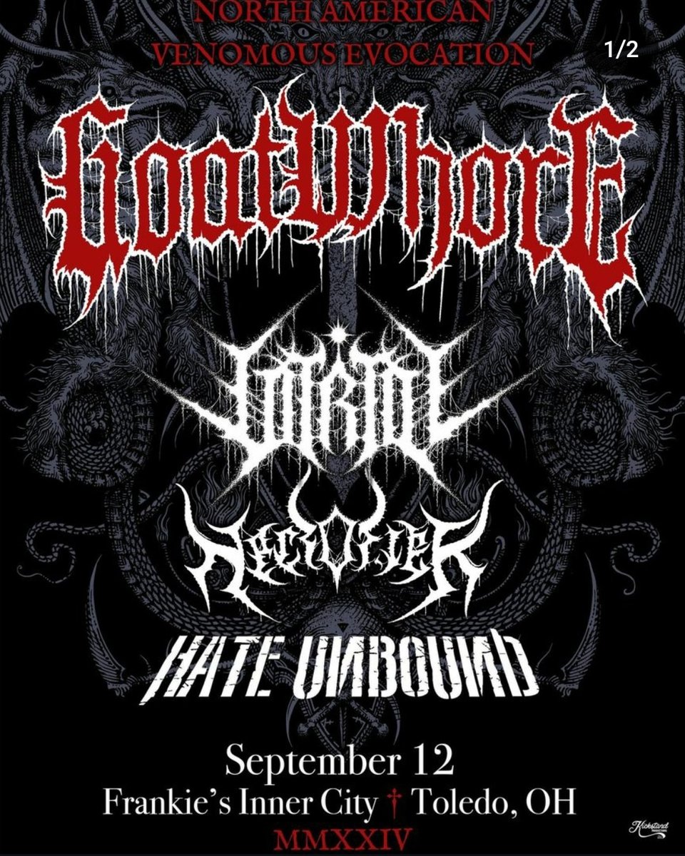 Holy shit. We can still log into this app after all that time.
Tonight at <a href="/FrankiesToledo/">Frankie's Inner-City</a> with <a href="/Goatwhore_NOLA/">Goatwhore</a> , <a href="/vitriol/">vitriol</a> and <a href="/necrofier/">necrofier</a> .

<a href="/metalspitter/">Art Giammara</a> <a href="/gprimerib/">Daryl Mitchell</a>