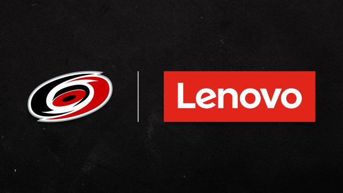 Graphic featuring the Canes and Lenovo's logos 