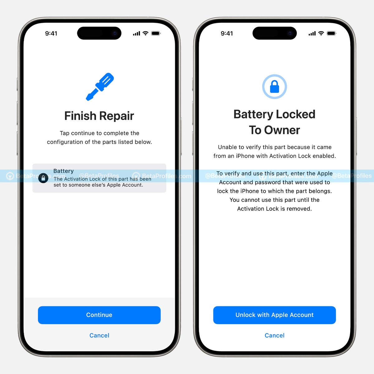 Replaceable parts such as Battery, Display, Camera, etc., in iPhone 12 and later can now be linked to your Apple Account and activate Activation Lock if they are installed in another iPhone.

This feature is now active in iOS 18 RC.