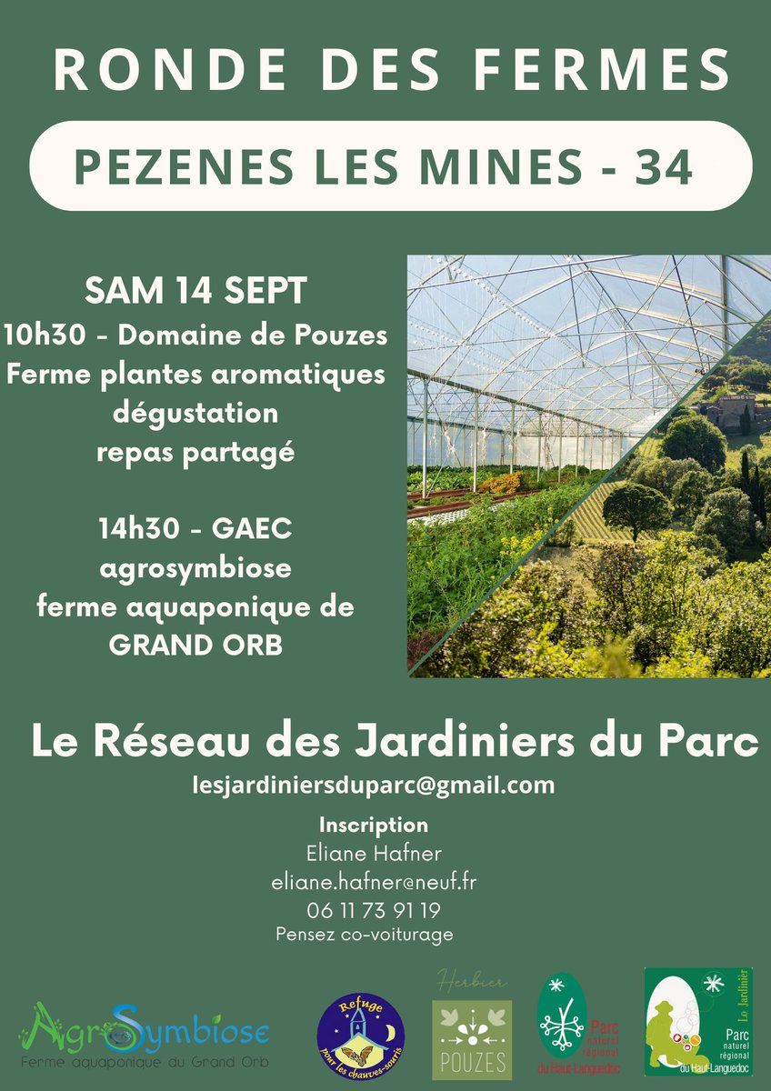 AgroSymbiose's tweet photo. Visite de notre serre aquaponique ce samedi 14/09 organisée avec Les Jardiniers du Parc du Haut-Languedoc, il n'est pas trop tard pour vous inscrire !  Contact 𝐄𝐥𝐢𝐚𝐧𝐞 𝐇𝐚𝐟𝐧𝐞𝐫 𝐚𝐮 𝟎𝟔 𝟏𝟏 𝟕𝟔 𝟗𝟏 𝟏𝟗. 
#aquaponie #fermeaquaponique #visite #portesouvertes #ferme https://t.co/urbGEyavr5