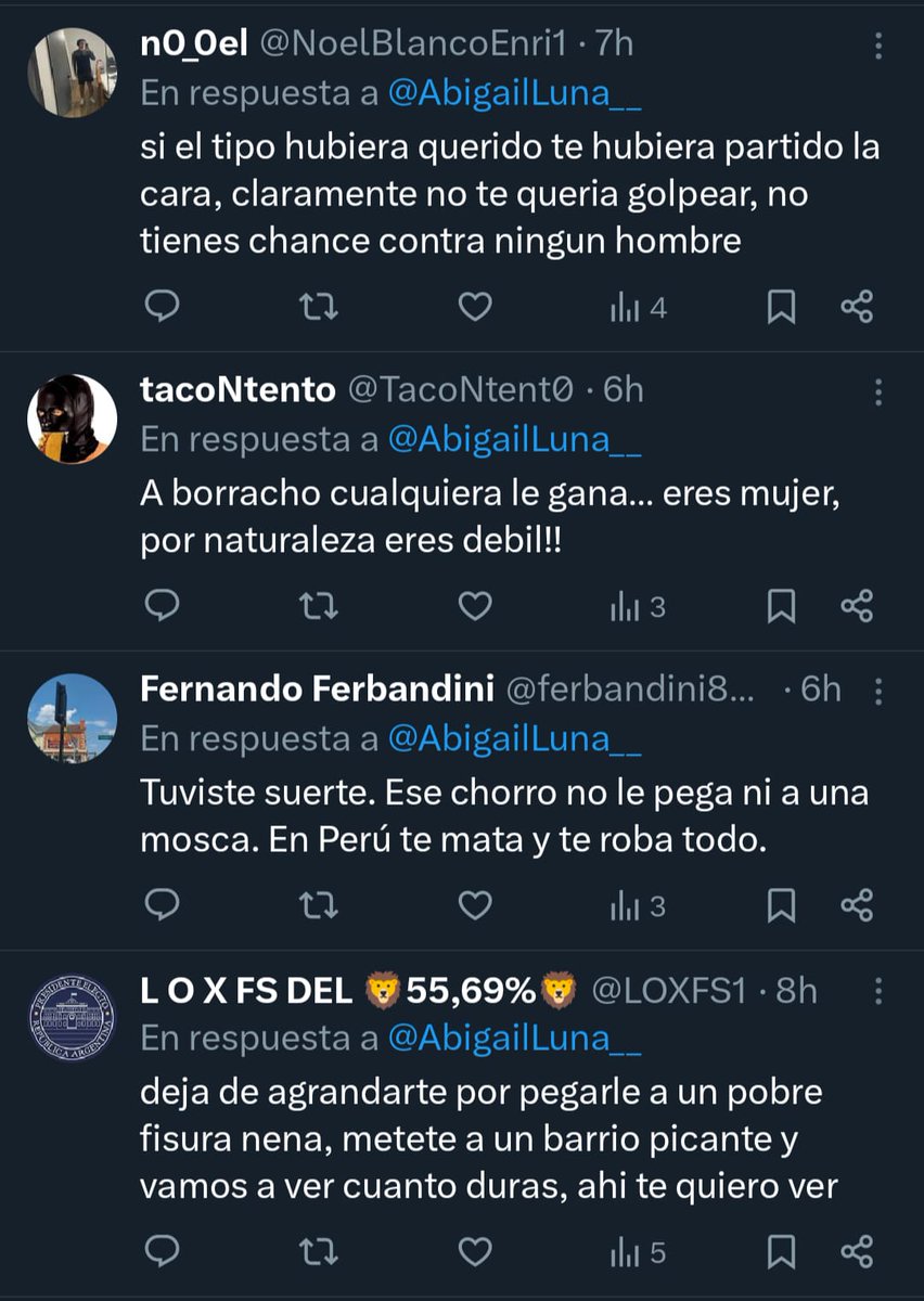 AbigailLuna__'s tweet photo. La cantidad de hombres enojados porque me defendí de un malviviente que me golpeó y amenazó con matarme si no le daba todo. Si contaba que me robaron, violaron o dañaron, me iban a decir que me pasa por débil y no saber defenderme; cuento lo opuesto y me tiran hate, jajaja. https://t.co/6RU7bYF5Vc