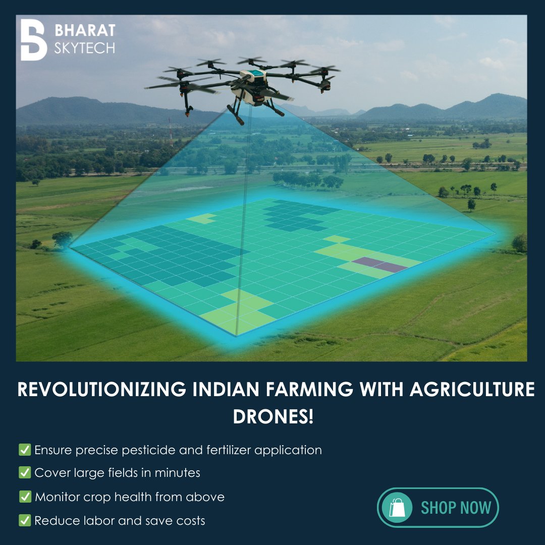 bharatskytech's tweet image. Elevate your farming with premium agriculture drone components from Bharat Skytech!  From motors to propellers, we provide everything you need to keep your drones flying efficiently.  

#FarmingRevolution #DroneComponents #AgricultureDrones #BharatSkytech
