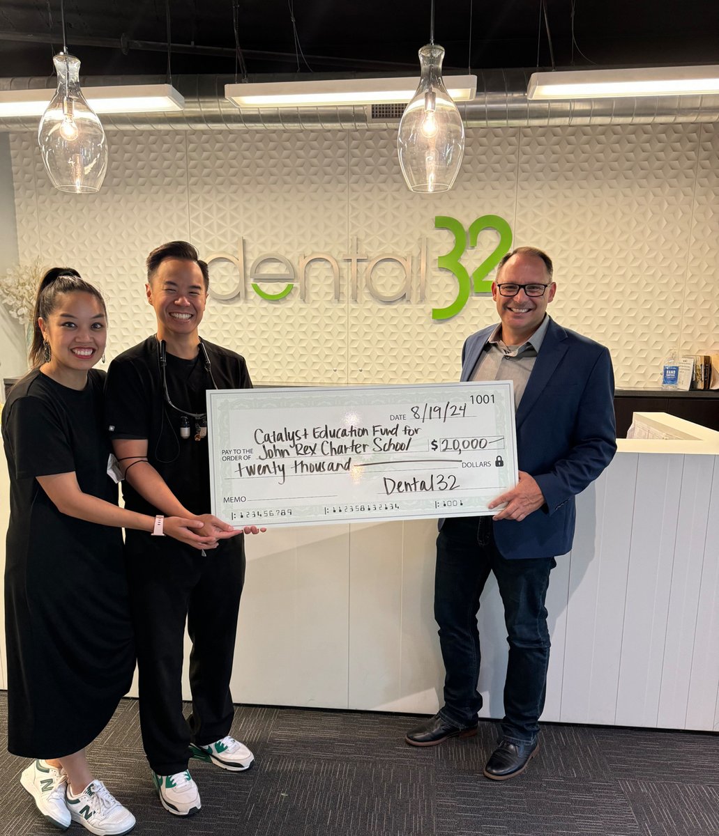 Our partner Dental 32 gave to the Catalyst Education Fund, directing their donation to John Rex! 100% of their gift supports our school. 

Visit catalystedfund.org to see how you or your organization could benefit from giving to the Catalyst Education!