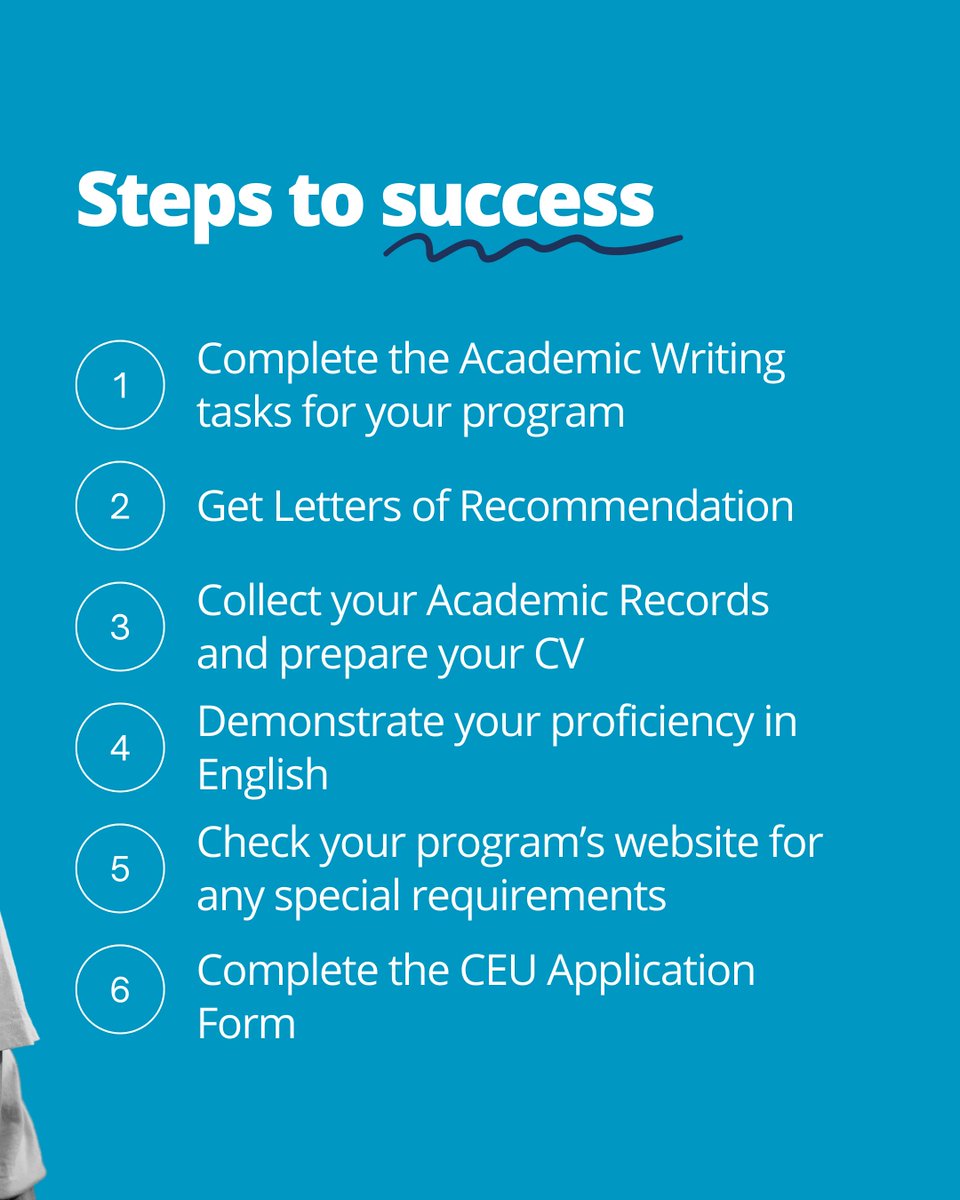 Applications for the 2025/26 academic year are now open, and we're here to make the process as smooth as possible! Swipe to check out our handy checklist to ensure you don’t miss any important steps. 📚
 
For more details, check out ceu.edu/apply and #SeeUatCEU
