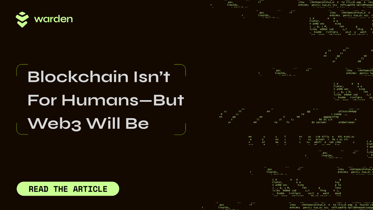 wardenprotocol's tweet photo. Blockchain Isn't for Humans, but Web3 Will Be

Blockchain is complex, but Warden is making it human-friendly. With AI-driven infrastructure, blockchain becomes seamless, secure, and accessible for all. Web3 future is here—simplified & powerful.

👉 Read:
https://t.co/JkgQVdgt0r