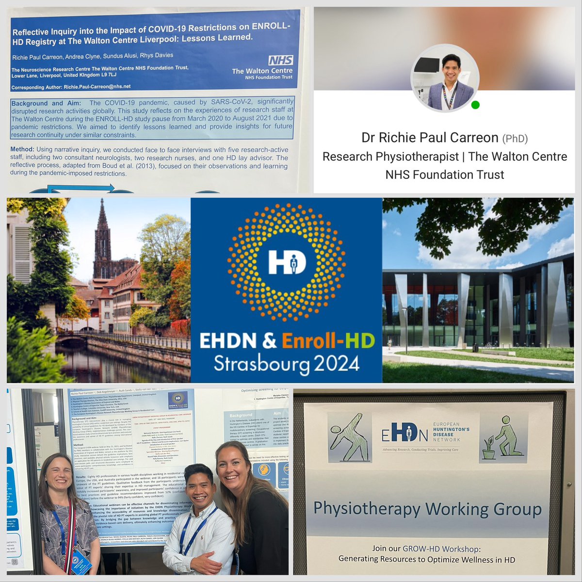 Exciting times for HD research! Great to be here in Strasbourg #ehdn2024 #enrollHD #physiotherapy