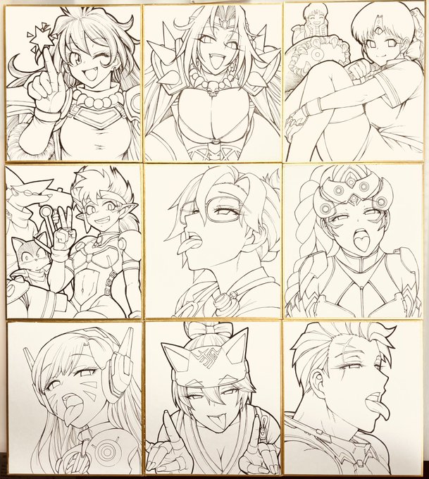 ミニ色紙第一陣、今晩中にタッチ、ベタ入れまで終わらせる 