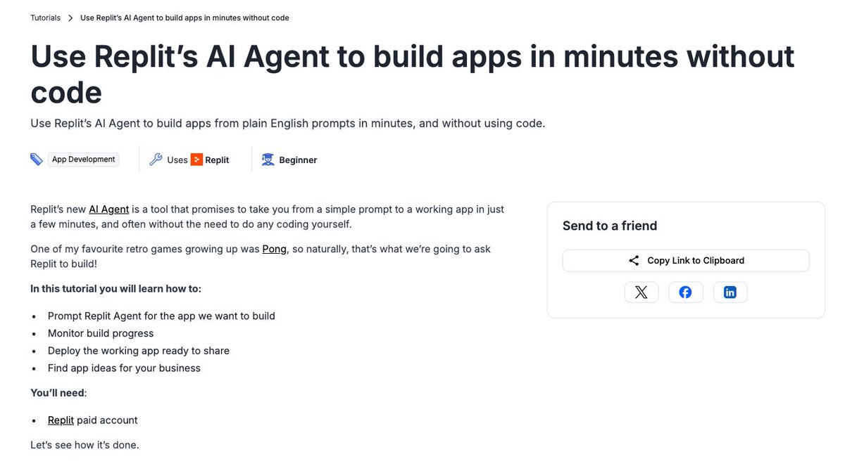 🚨 new tutorial: how to use @Replit's ai agent to build apps from plain ...
