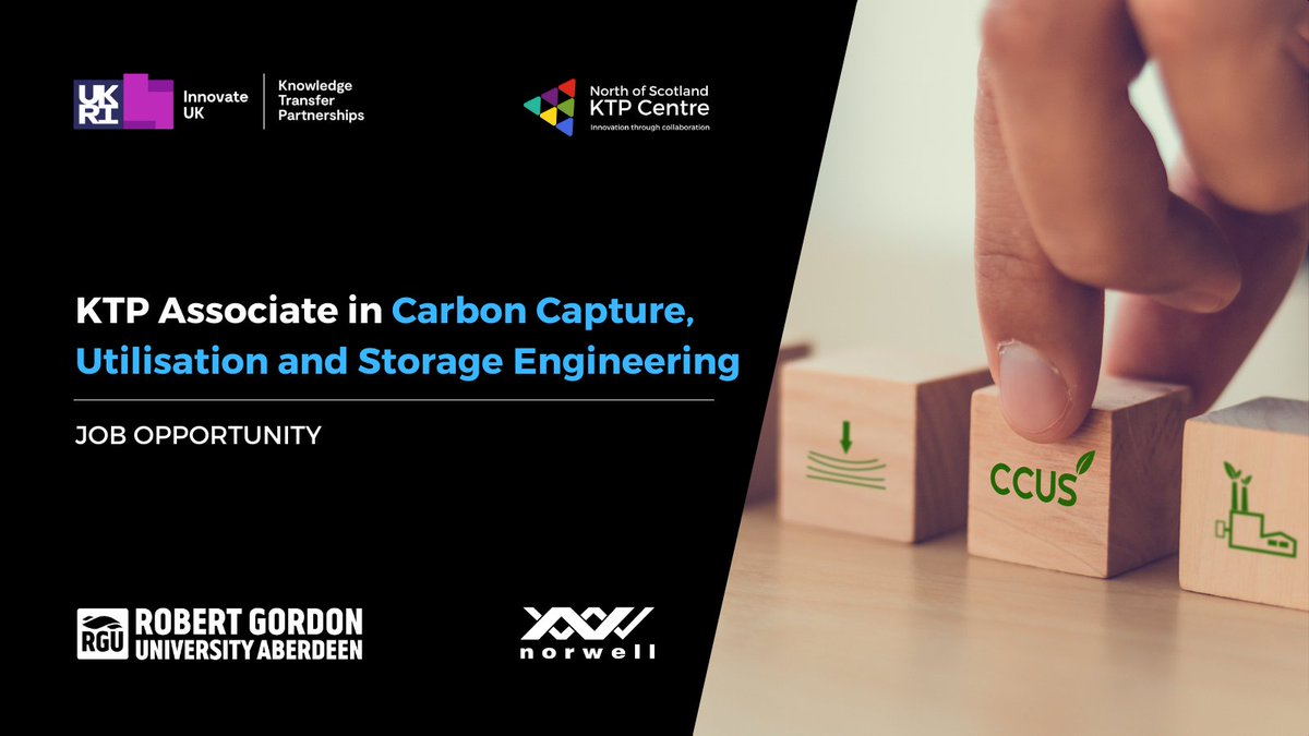 North of Scotland KTP Centre (@ktpnorthscot) on Twitter photo Fantastic news! Norwell and <a href="/RobertGordonUni/">Robert Gordon University (RGU)</a> are looking for a #KTPAssociate in Carbon Capture, Utilisation and Storage Engineering.
Full job description and how to apply can be found here: bit.ly/KTP-Associate_…
<a href="/innovateuk/">Innovate UK</a> | <a href="/IUK_Connect/">Innovate UK Business Connect</a> Fantastic news! Norwell and <a href="/RobertGordonUni/">Robert Gordon University (RGU)</a> are looking for a #KTPAssociate in Carbon Capture, Utilisation and Storage Engineering.
Full job description and how to apply can be found here: bit.ly/KTP-Associate_…
<a href="/innovateuk/">Innovate UK</a> | <a href="/IUK_Connect/">Innovate UK Business Connect</a>