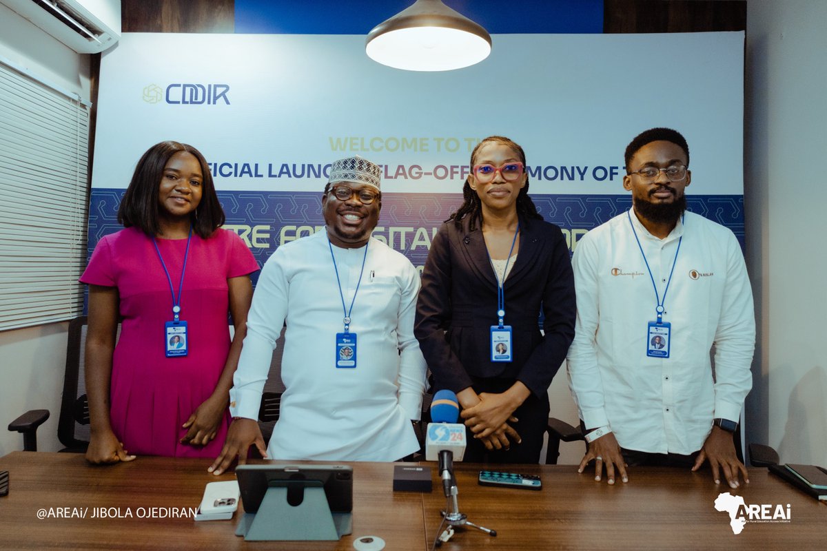 Areai4Africa's tweet image. AREAi launches its Centre for Digital Development and Innovation Research in a media briefing held this day, the 12th of September 2024.🎉

The Centre for Digital Development and Innovation Research seeks to be a leading do-think tank that will create a supercluster of digital…