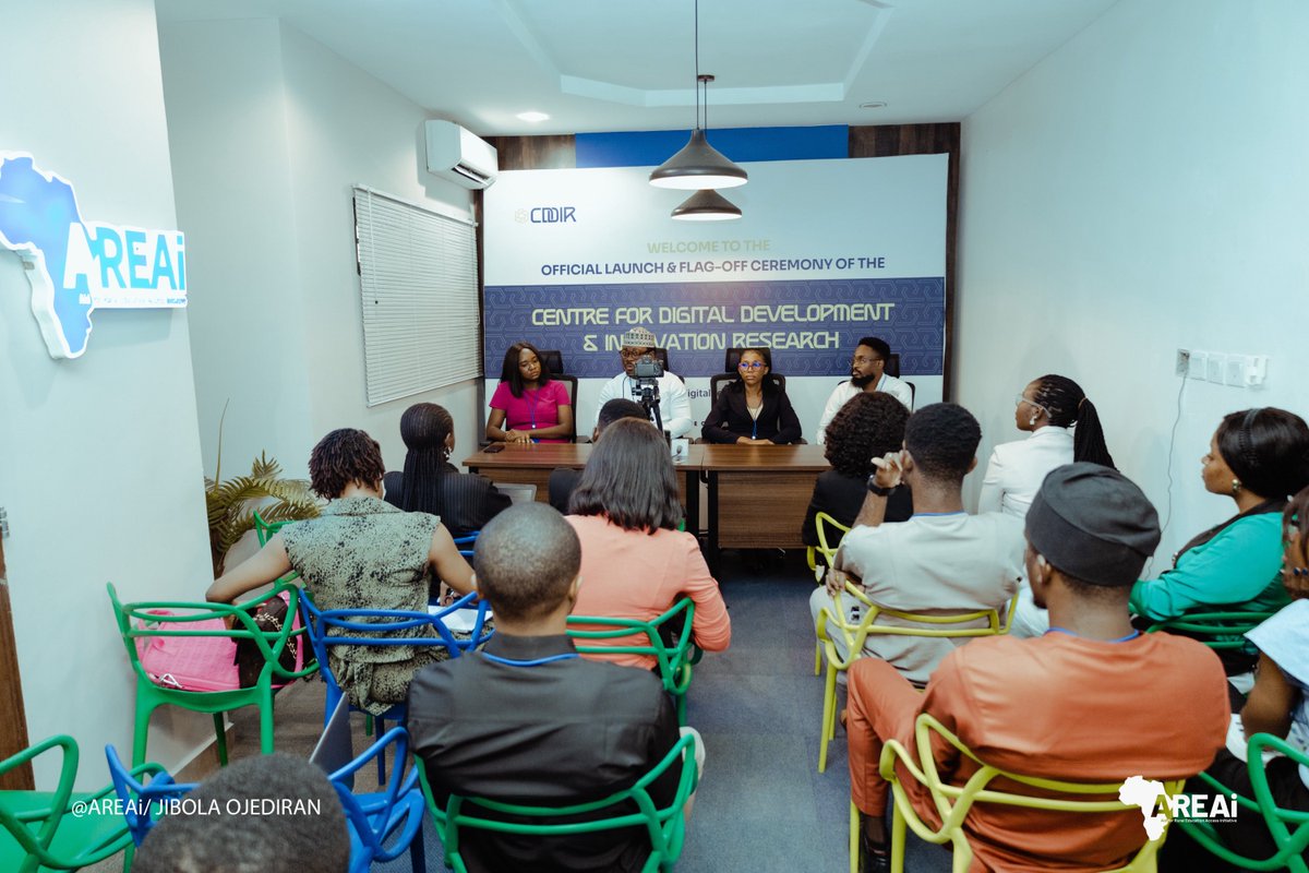 Areai4Africa's tweet image. AREAi launches its Centre for Digital Development and Innovation Research in a media briefing held this day, the 12th of September 2024.🎉

The Centre for Digital Development and Innovation Research seeks to be a leading do-think tank that will create a supercluster of digital…