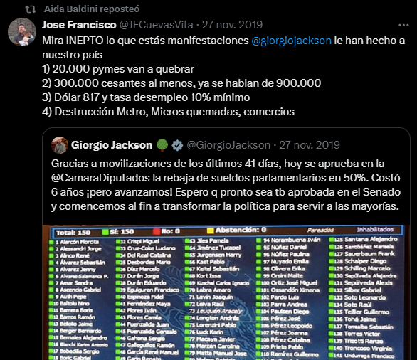 matiasasun's tweet photo. Uno respeta que primen criterios técnicos antes que las lealtades políticas, pero cómo me explican que Aida Baldini, que está de acuerdo con tratar de "terremoto" al presidente sea nombrada directora de CONAF. Mi no entender qué criterio se está usando
https://t.co/bgTviLRvD4 https://t.co/bO3ox6H6Ea