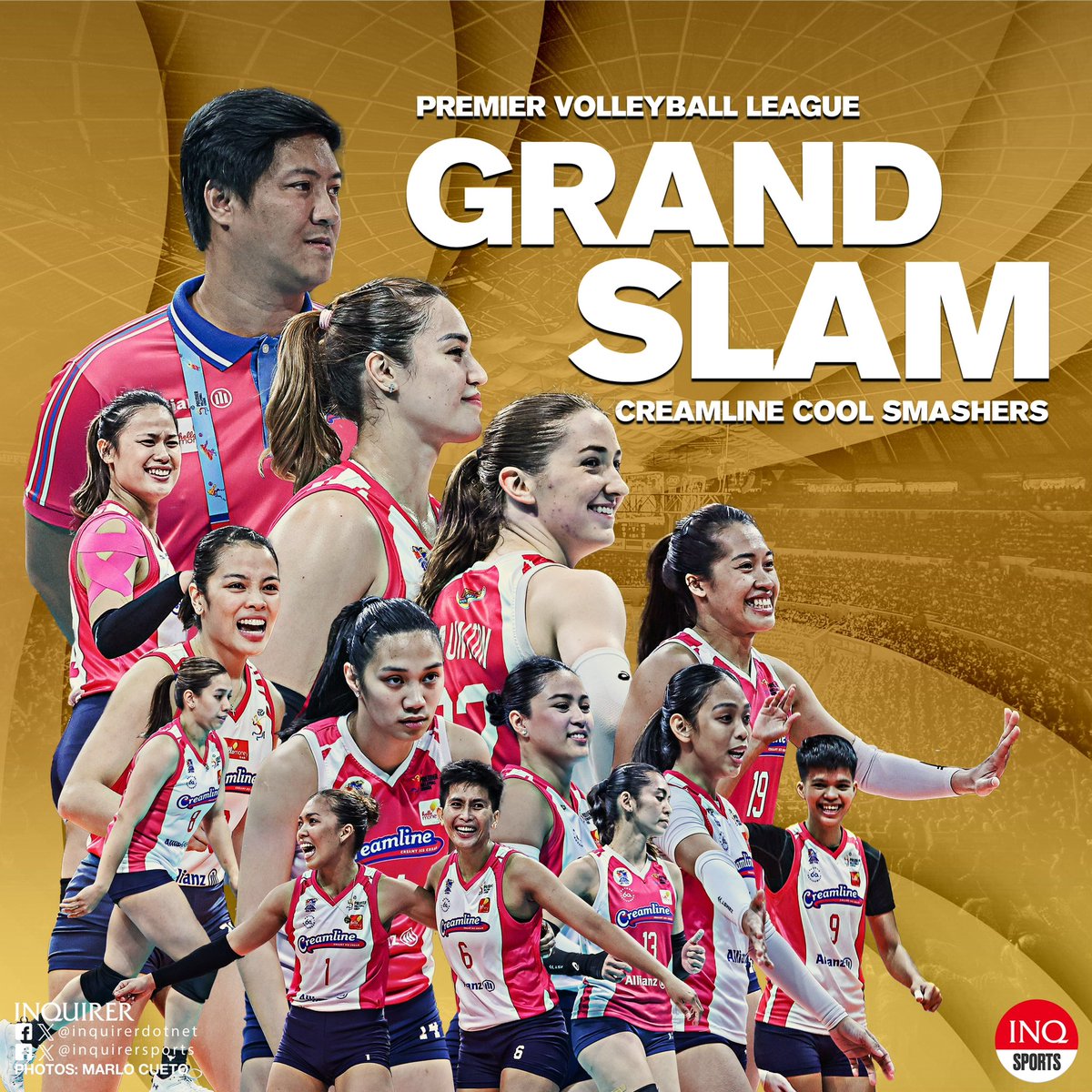 INQUIRERSports's tweet image. ✅2024 All-Filipino Conference
✅2024 Reinforced Conference
✅2024 Invitational Conference

Creamline completes the Grand Slam after pulling off a come-from-behind 21-25, 25-17, 20-25, 26-24, 15-13 win over Cignal to sweep the Invitationals. #PVL2024